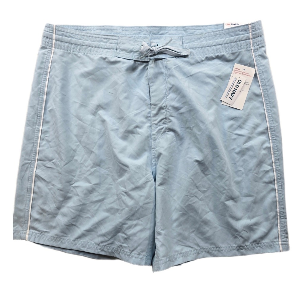 Old Navy Board Shorts Mens 36 Light Blue 6" Inseam Built-In Flex NEW